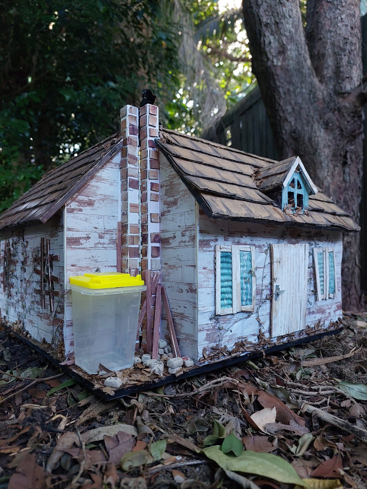 Dilapated model house exterior